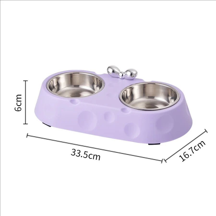 Stainless Steel Double Bowl Feeder