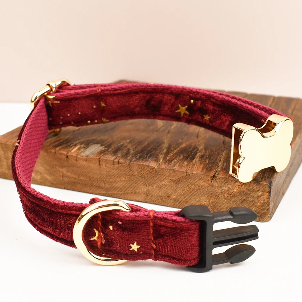 Customizable Cat Collar - Celestial Maroon