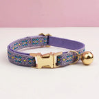 Customizable Cat Collar - Lilac Geometric
