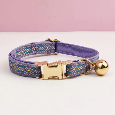 Customizable Cat Collar - Lilac Geometric