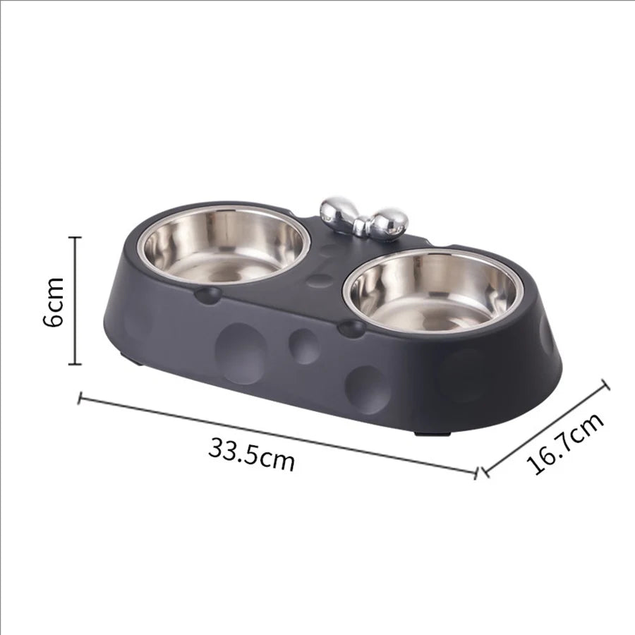 Stainless Steel Double Bowl Feeder
