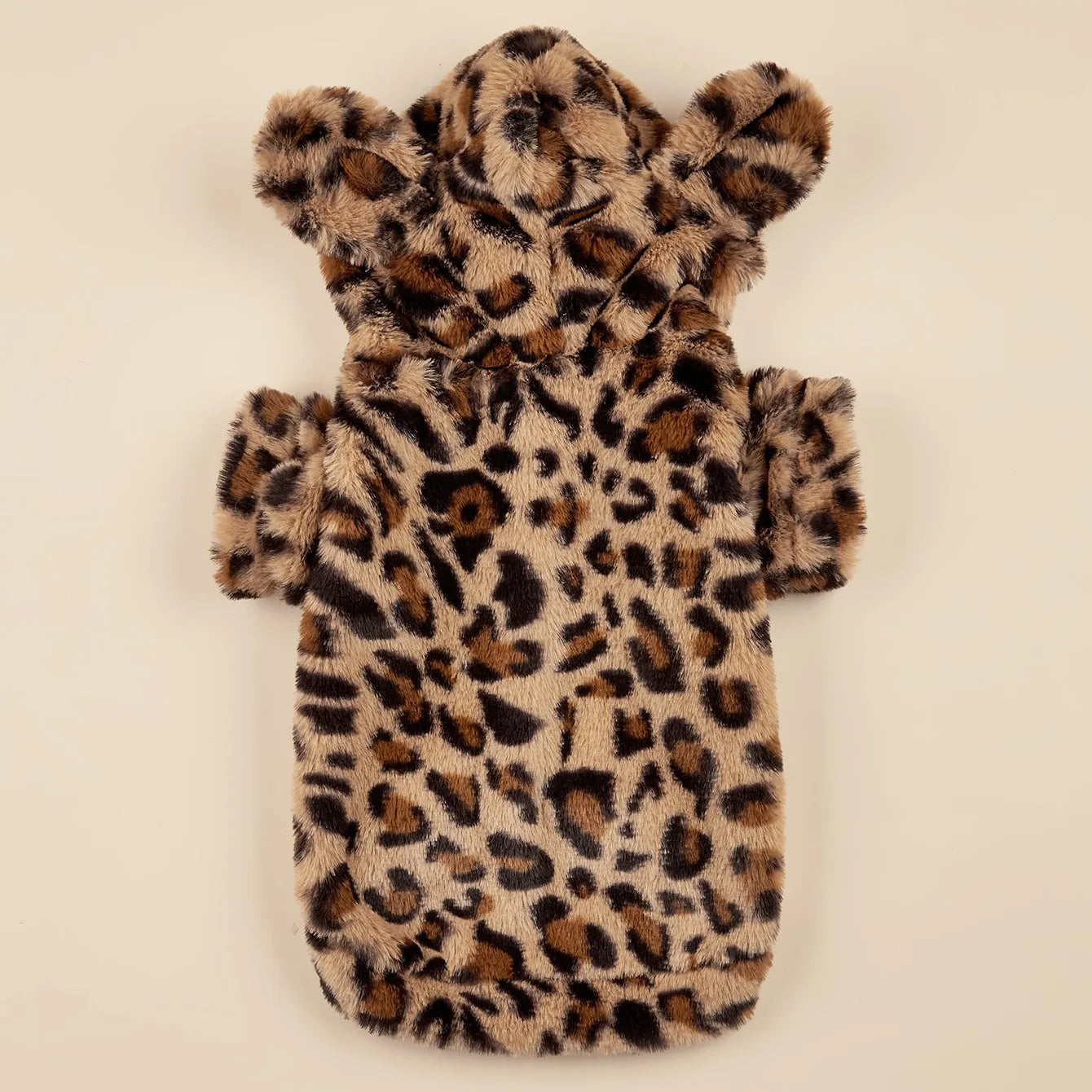 Fuzzy Leopard Plush Hoodie