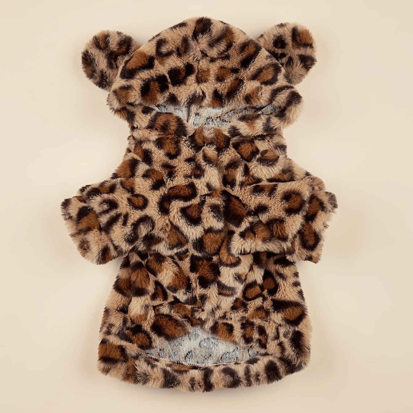 Fuzzy Leopard Plush Hoodie