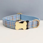 Customizable Dog Collar - Green Plaid