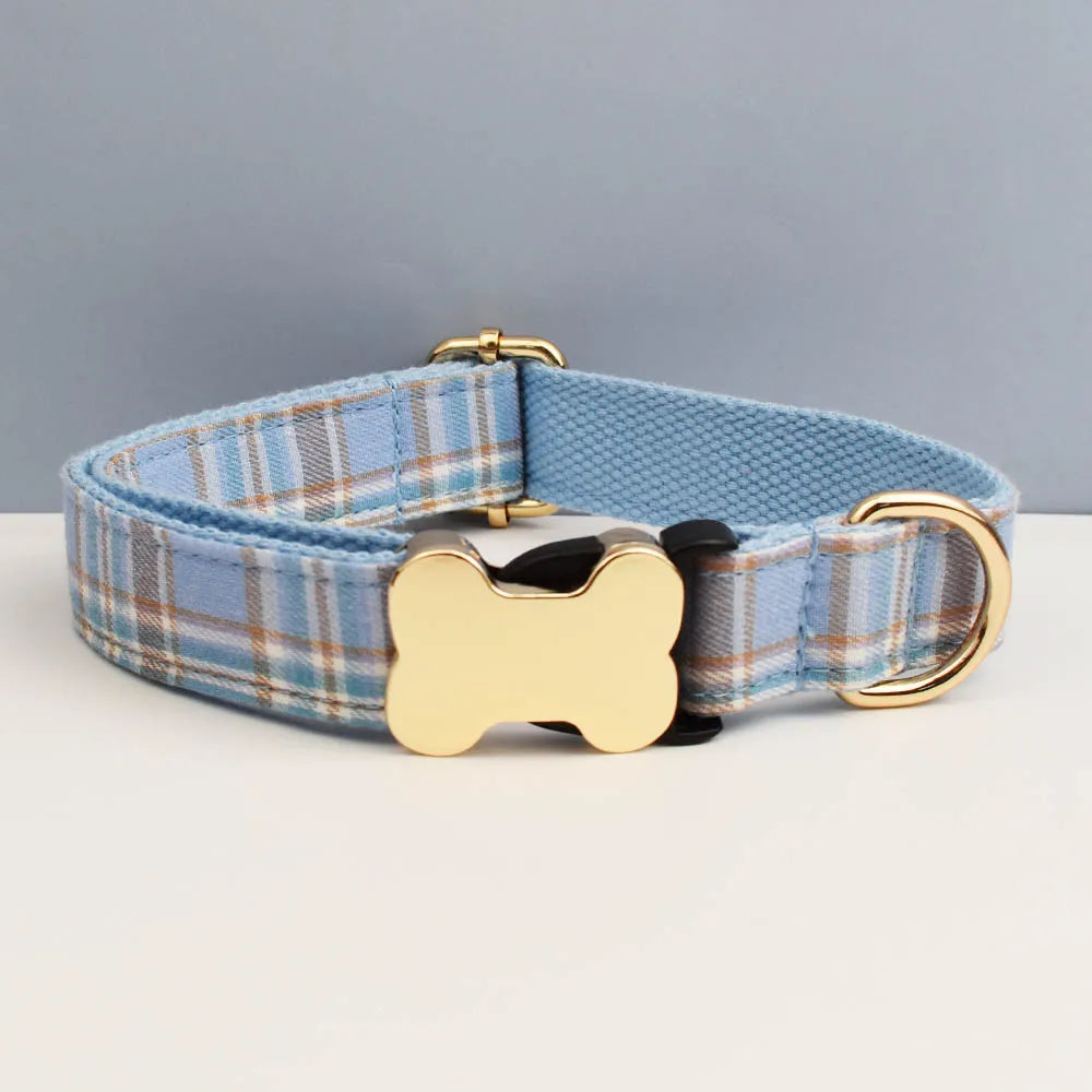 Customizable Dog Collar - Green Plaid