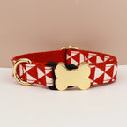 Customizable Dog Collar - Geometric Red Arrow